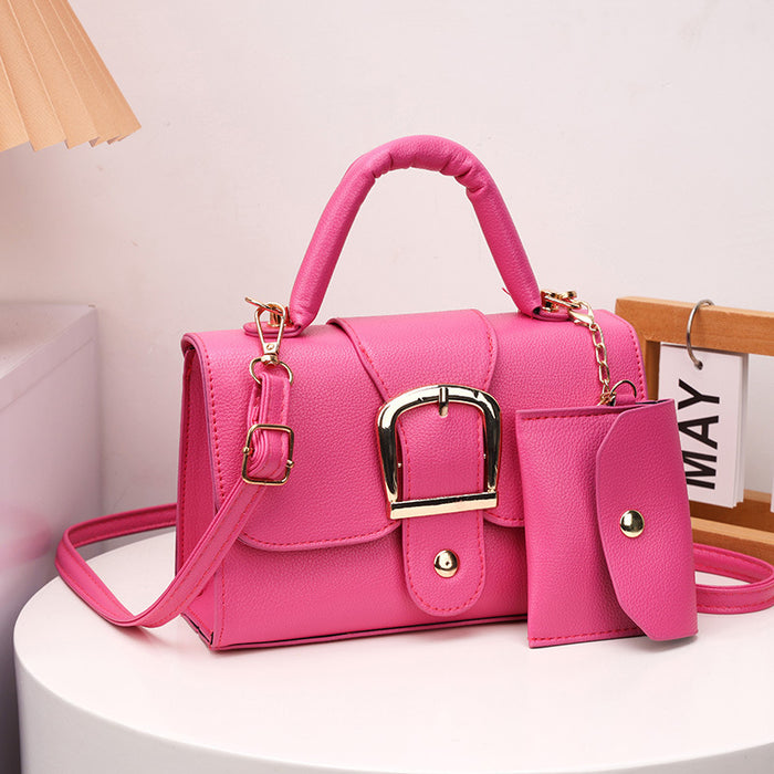 Wholesale Candy Color Small Square Bag PU Leather Simple Retro Handbag Crossbody Shoulder Bag JDC-SD-GeC001