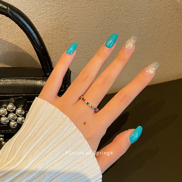 Wholesale Minimally designed zircon niche light luxury versatile open ring ring