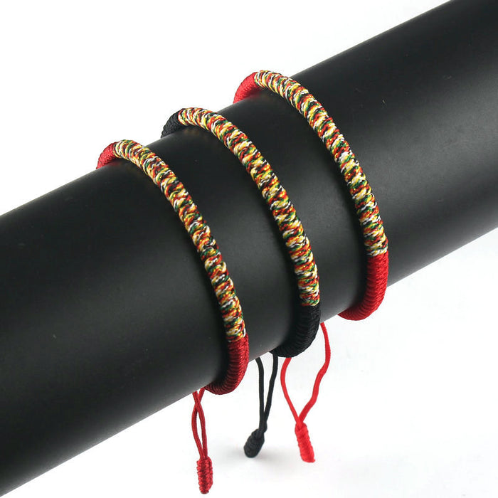 Wholesale red rope bracelet hand-woven adjustable diamond knot bracelet for men and women