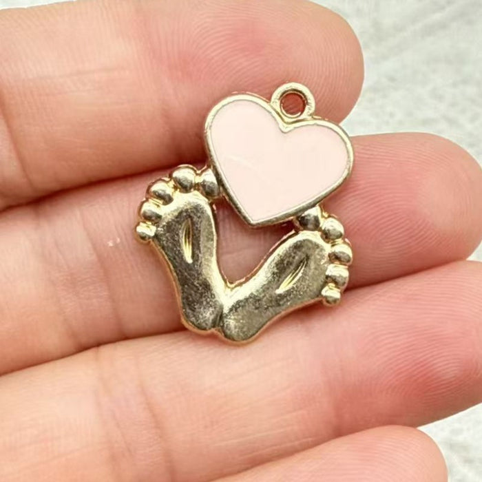 Wholesale 10pcs Baby clothes,  baby bottle,  little feet DIY alloy oil drop earrings,  pendant keychain