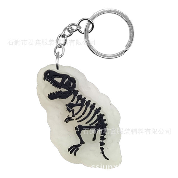 Wholesale Dinosaur Fossil Keychain  Pvc Luminous Keychain