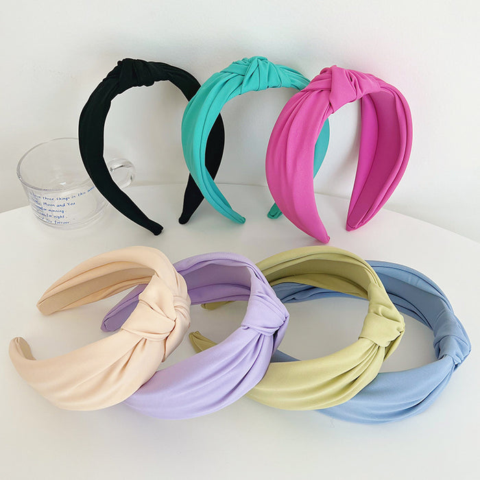Wholesale Simple Wide Edge Knotted Fabric Headband JDC-HD-MIs018