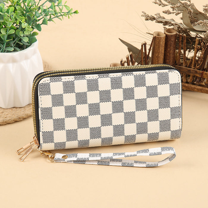 Wholesale PU Leather Clutch Wallet with Flower Pattern and Chain Decoration MOQ≥3