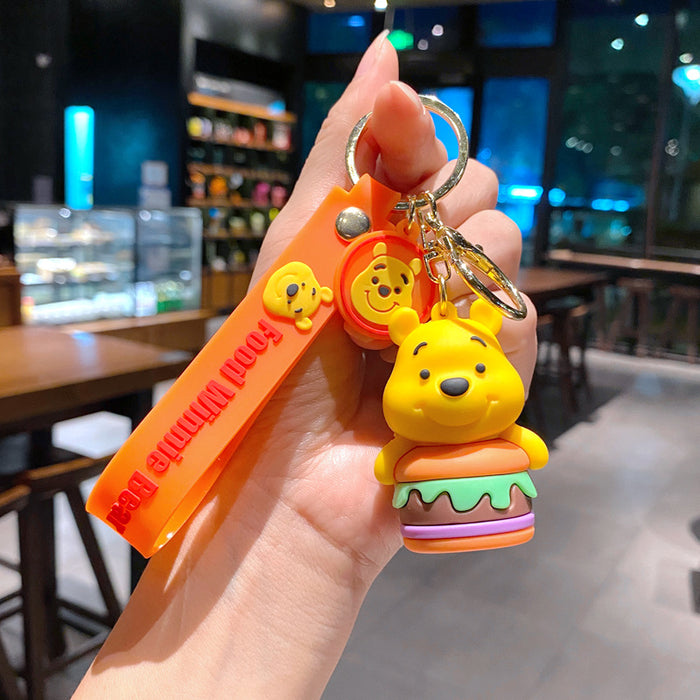 Wholesale  bag pendant car key chain doll machine push keychain