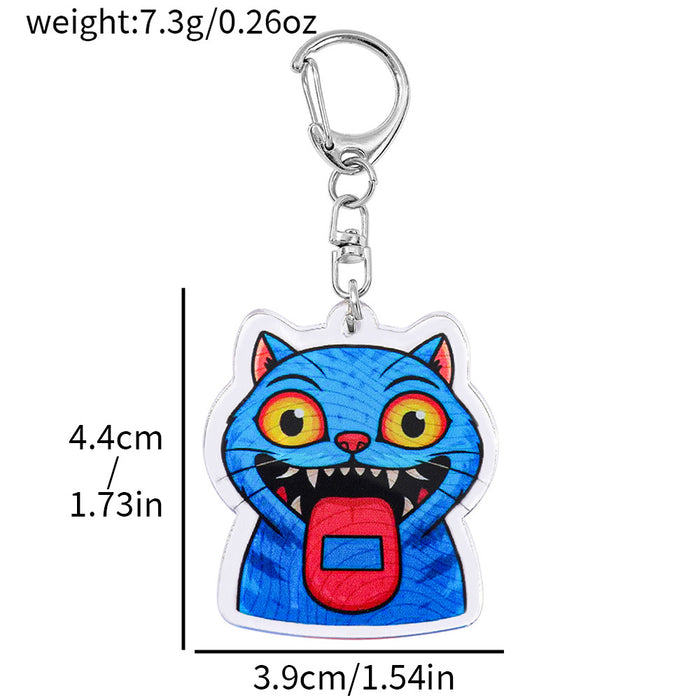 Wholesale Acrylic cute cartoon doubl sided keychain