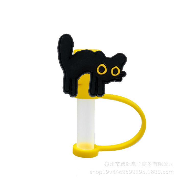 Wholesale Cute cartoon straw cover, silicone straw cap, tube cover decoration, compatible with water cup, straw, dust cap