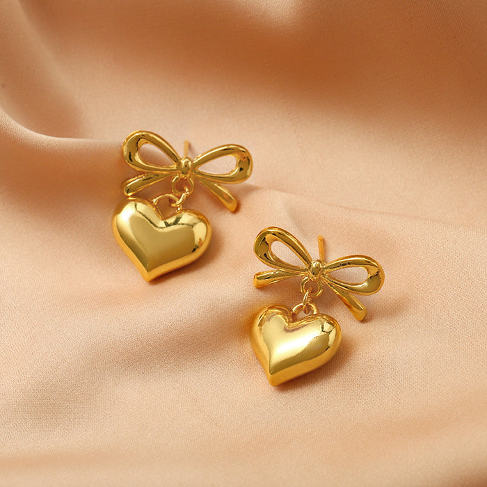 Wholesale Fashion earrings, heart pendant earrings, titanium steel earrings, accessories