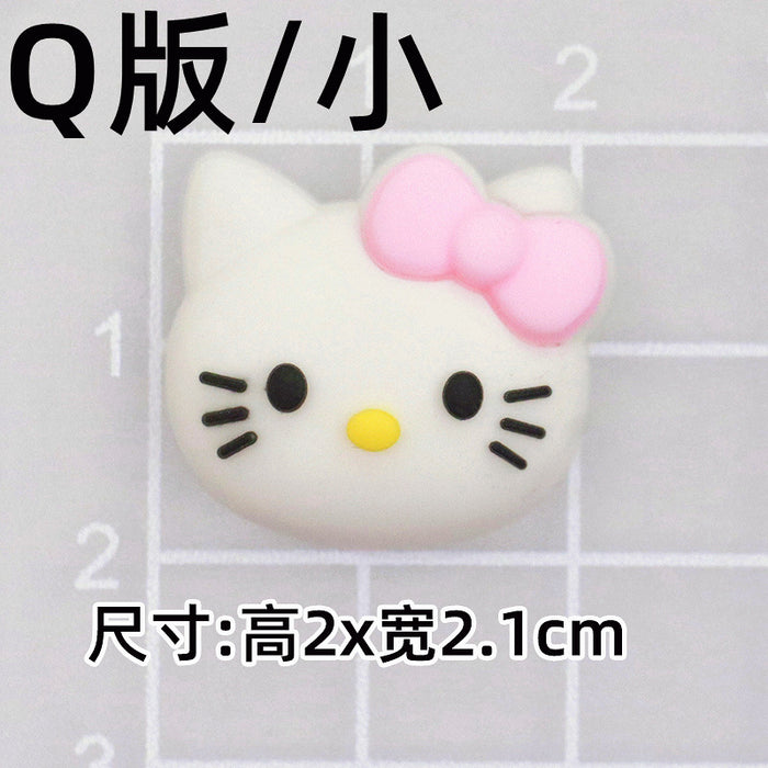 Wholesale 10pcs Cartoon Slippers Accessories Phone Case PIAD Set Hairpin Decorative PVC Soft Adhesive Patch