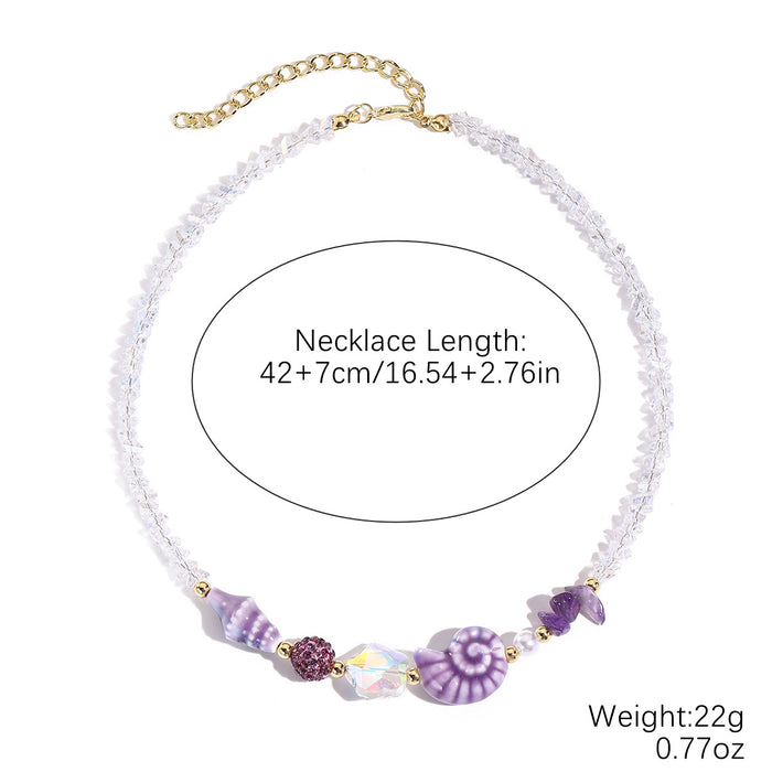 Wholesale Rice bead necklace, seashell, starfish, ceramic pendant, crystal necklace