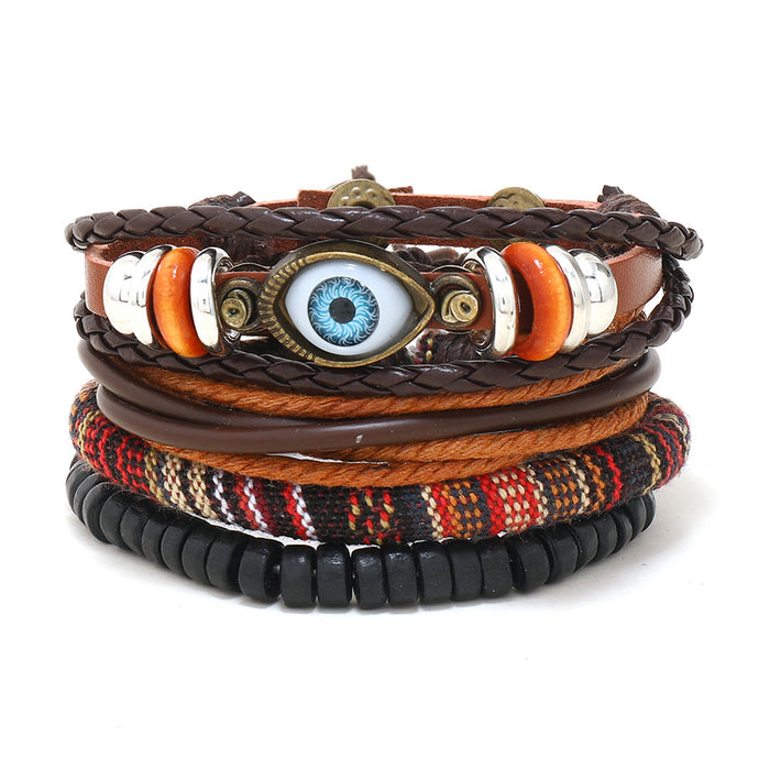 Wholesale 4pieces/pack Men's Bracelets Evil Eye Fashion Jewelry Bracelet JDC-BT-XH020