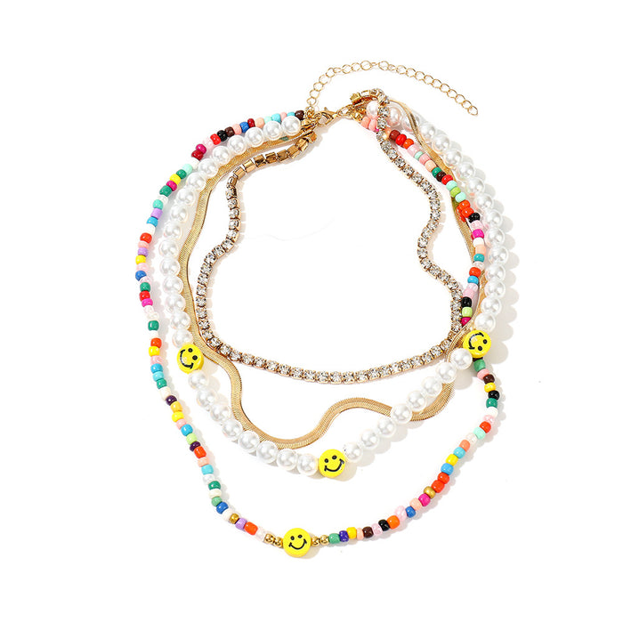 Wholesale Trendy Imitation Baroque Pearl Necklace for Women Simple Diamond Clavicle Chain