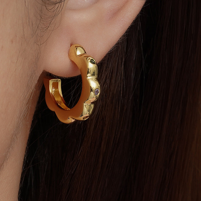 Wholesale New exaggerated geometric gold silver earrings with fashionable and simple temperament, versatile earrings and earrings