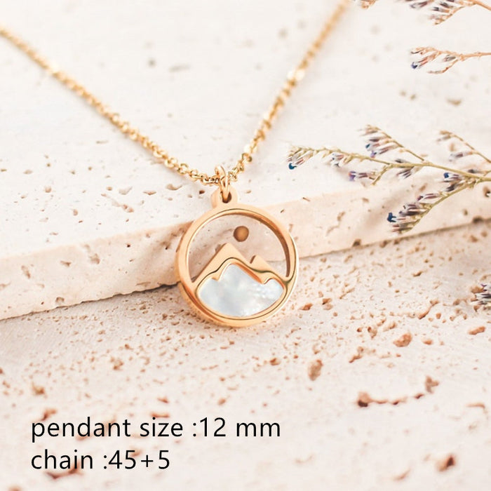 Wholesale Stainless Steel Faith Hope Seed NecklaceTransmountain Mustard Seed Geometric Shape Titanium Pendant