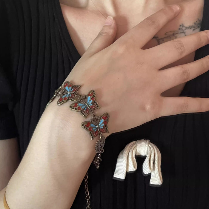 Wholesale Niche metal mechanical distressed butterfly cyberpunk collar