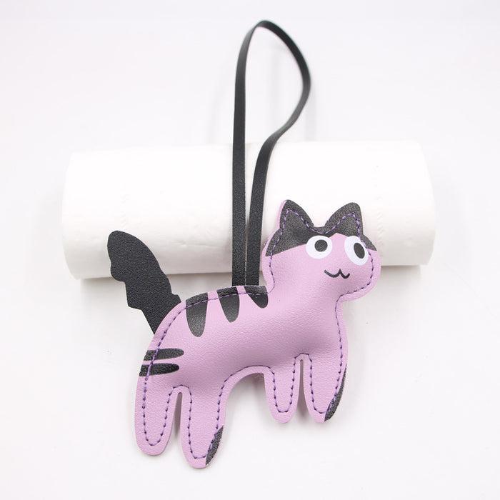 Wholesale Candy Cow Kitten Leather Backpack Pendant Kitten Hanging Clothing Jewelry
