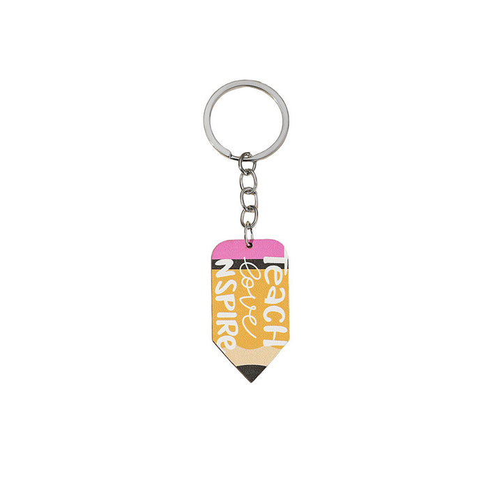 Wholesale Campus-themed wooden pencil pendant cute keychain