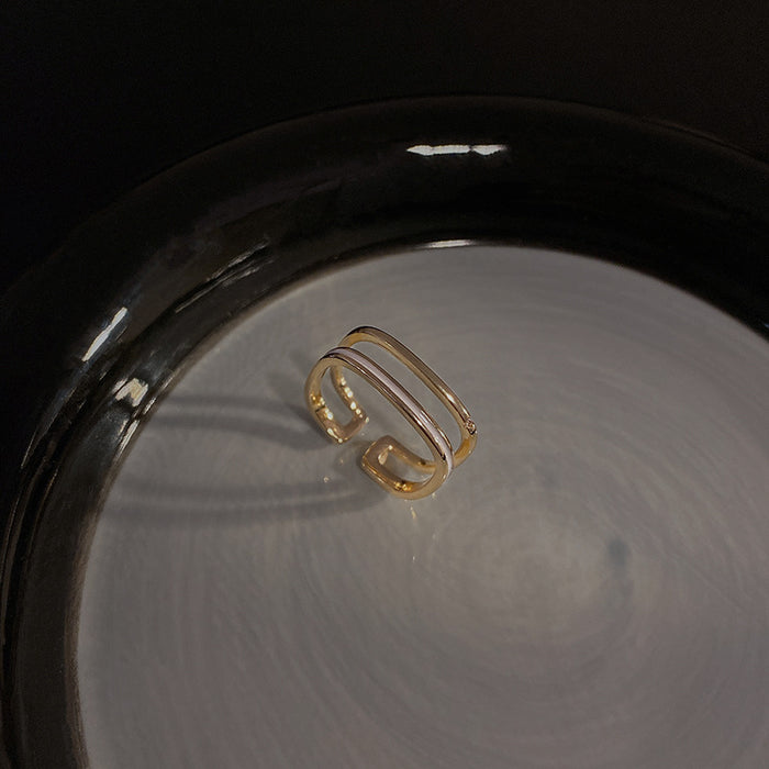 Wholesale Ring Trendy light luxury square ring  JDC-RS-ChunD009