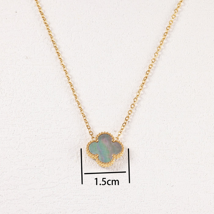Wholesale Stainless Steel Gold-Plated Four-Leaf Clover Necklace