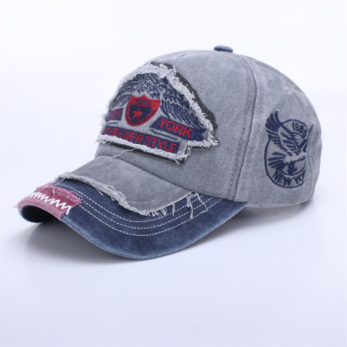 Wholesale Baseball cap, washed cotton, men's used adhesive cloth, duck tongue cap, hat