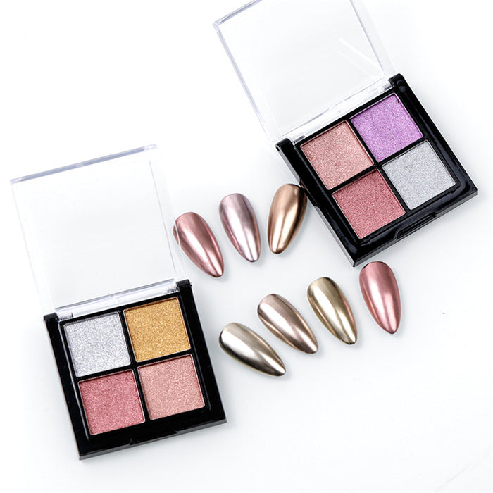 Wholesale Nail art four-color magic mirror powder, laser powder, two-color solid powder