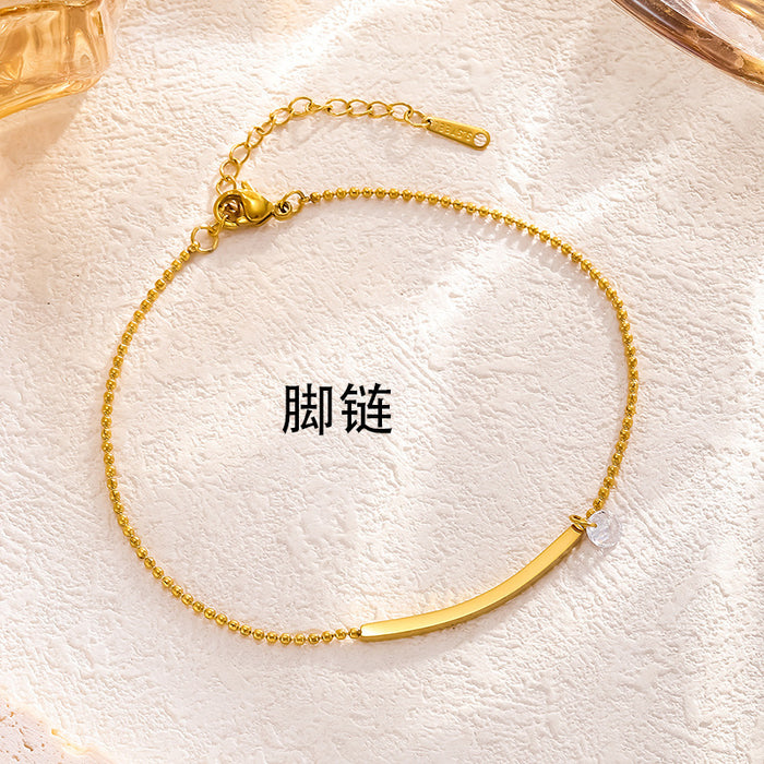 Wholesale 18K Gold Smiling Zirconia Anklet