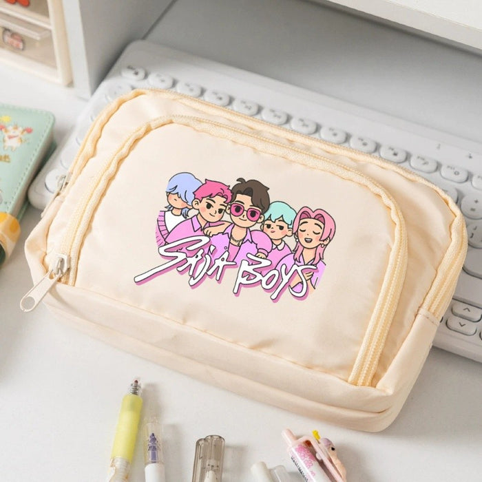 Wholesale Candy-colored cartoon print Pencil Bags for primary and secondary school girls