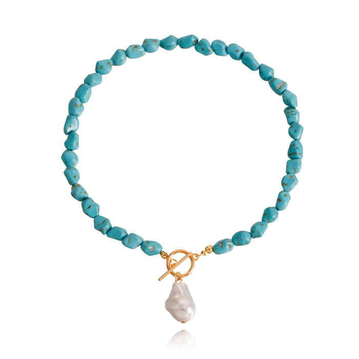 Wholesale Irregular Natural Turquoise Pearl Necklace