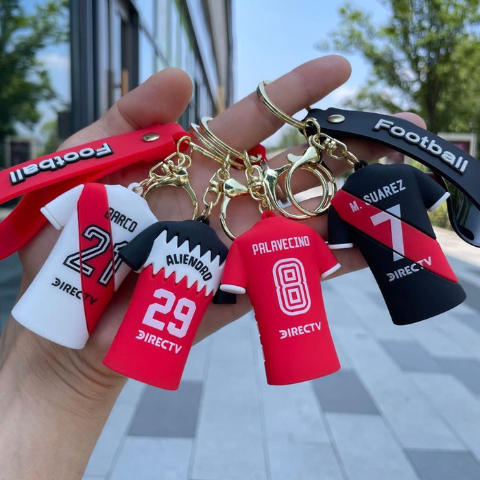 Wholesale Creative cartoon football jersey keychain bag hanging bag car keychain accessories small gift wholesale