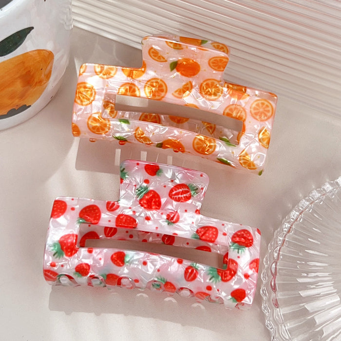 Wholesale Cute fruit pattern square cutout hair clip