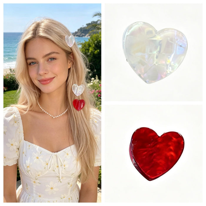 Wholesale Heart PVC Hair Claw Clips - Cute Hair Accessory MOQ≥2