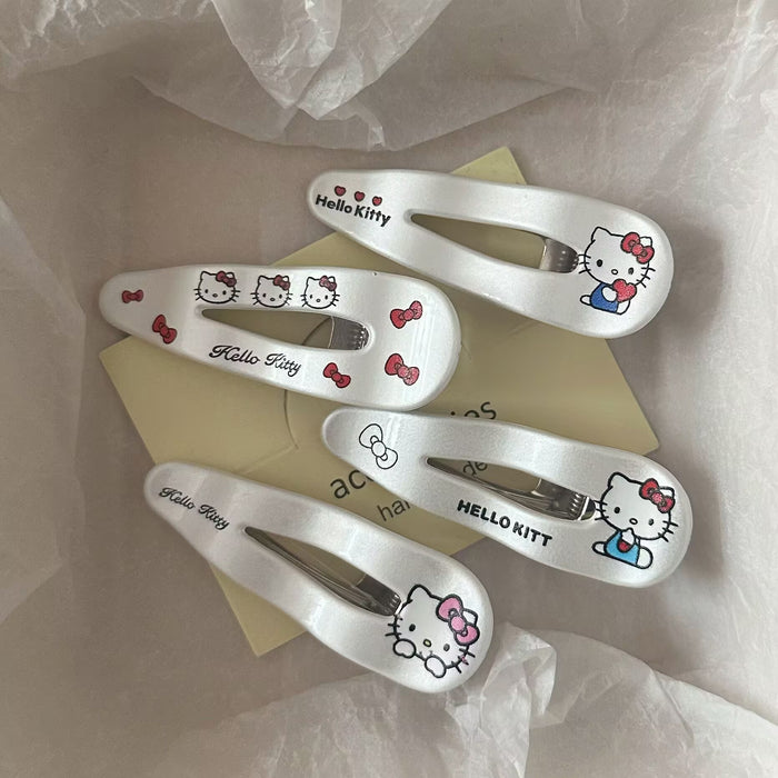 Wholesale Silver Cat Triangle Wave Hairpin Japanese Sweet Versatile Girl Duckbill Hair Clip Hair Accessory