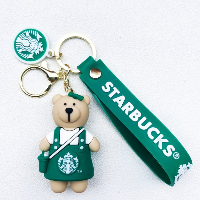 Wholesale Soft rubber cute bear cartoon keychains
