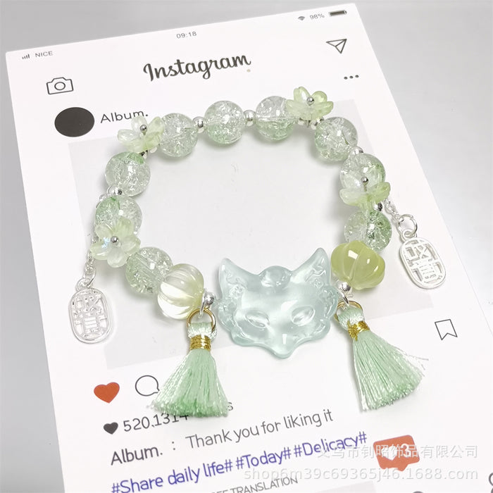 Wholesale Forest Style Colorful Tassel Fox Mask Bracelet Jewelry Accessory