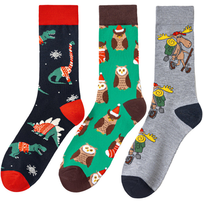 Wholesale Christmas Dinosaur All-Season Mid-Calf Socks