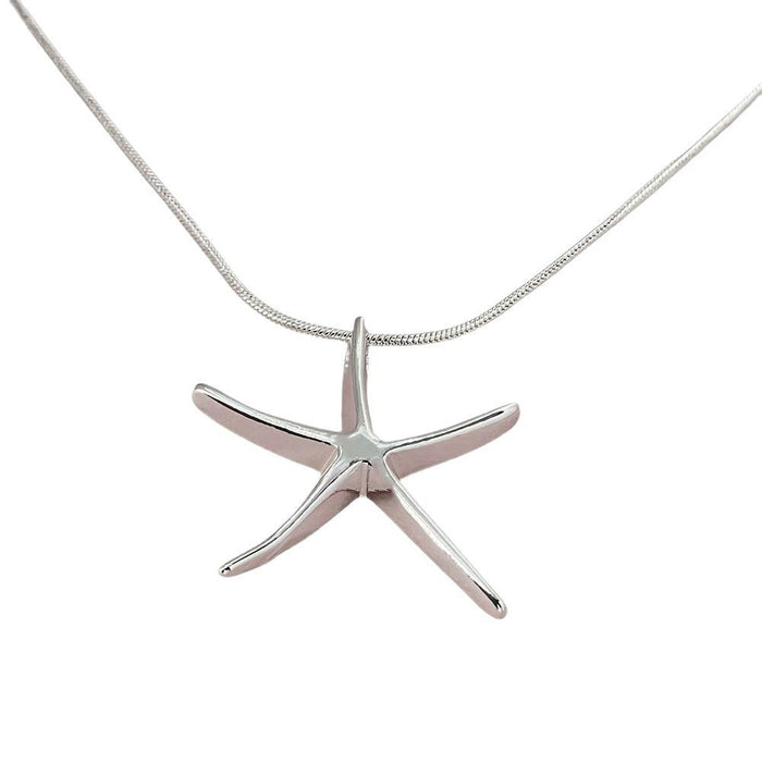 Wholesale Extremely simple style starfish necklace with niche design, personalized collarbone chain, fashionable and versatile vacation style accessories