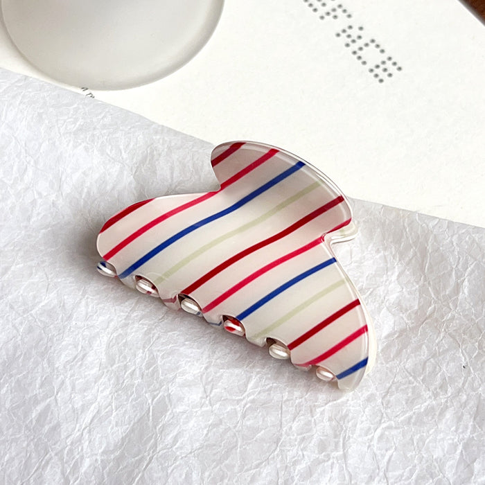 Wholesale Colorful Striped Large Shark Hair Clip PVC Fashion Accessory
