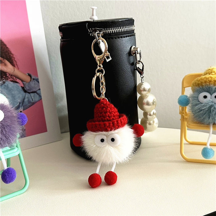 Wholesale Cute Little Briquettes Cartoon Car Keychain Plush Doll Doll Bag Pendant Accessories Gift