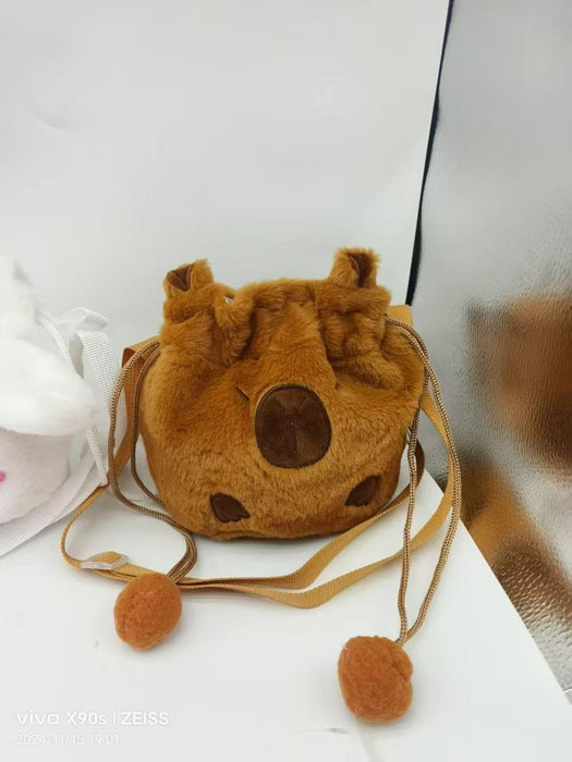 Wholesale Cartoon Plush Doll Ball Shoulder Bags