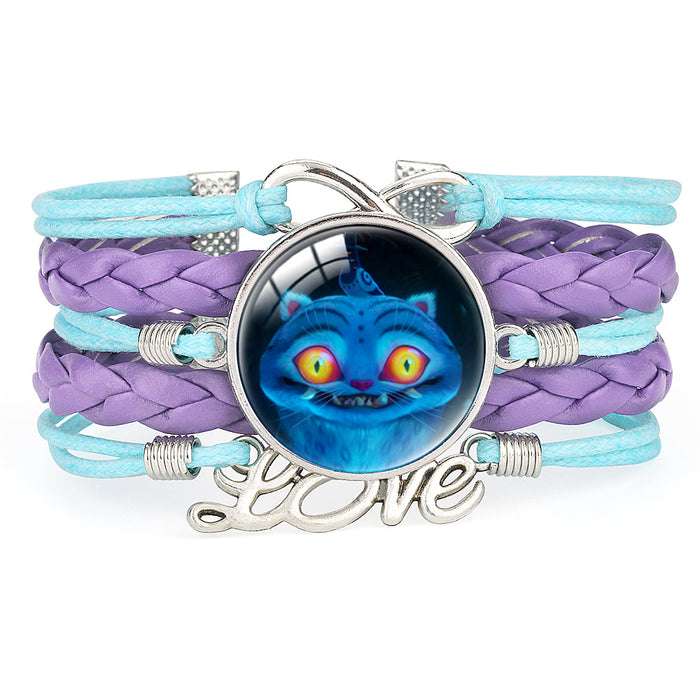 Wholesale KPOP Color Block Multi-Layer Braided Adjustable Bracelet