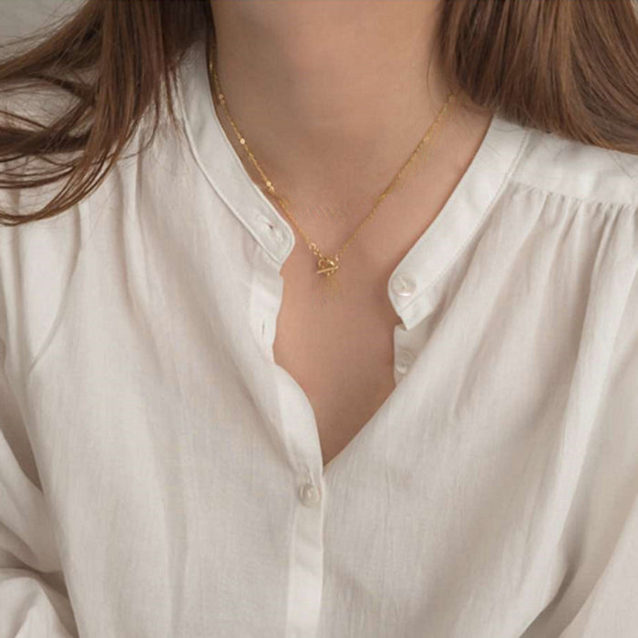Wholesale Gold-Tone OT Clasp Stainless Steel Necklace