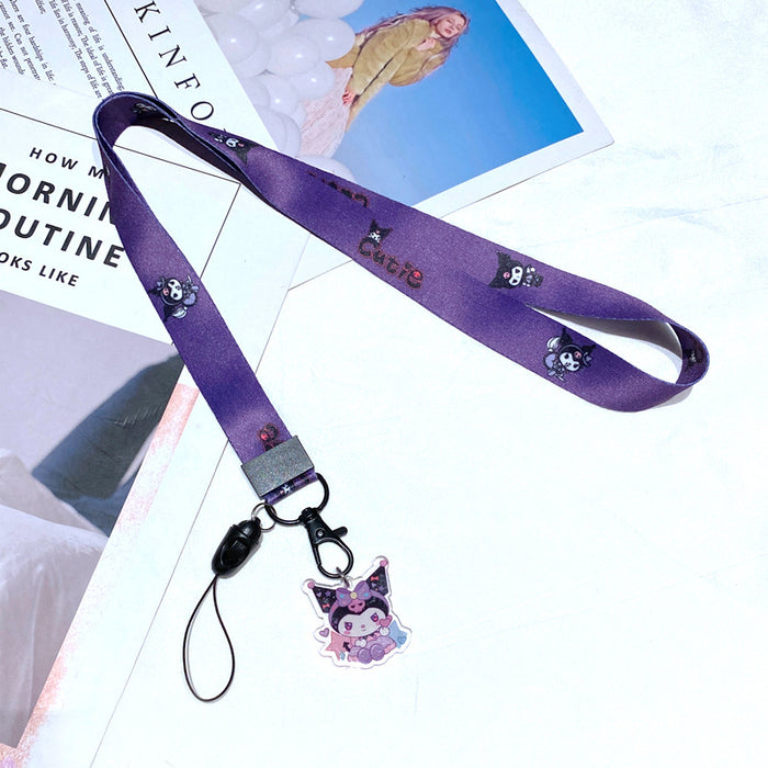 Wholesale Polyester Cartoon Printed Long Hanging Rope Keychain JDC-KC-Gongz056