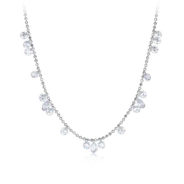 Wholesale Silver collarbone chain zircon necklace
