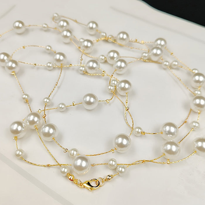 Wholesale New Long Multi-layer Pearl Necklace Sweater Chain Light Luxury Niche Design High-end Autumn and Winter Accessories JDC-NE-DX003