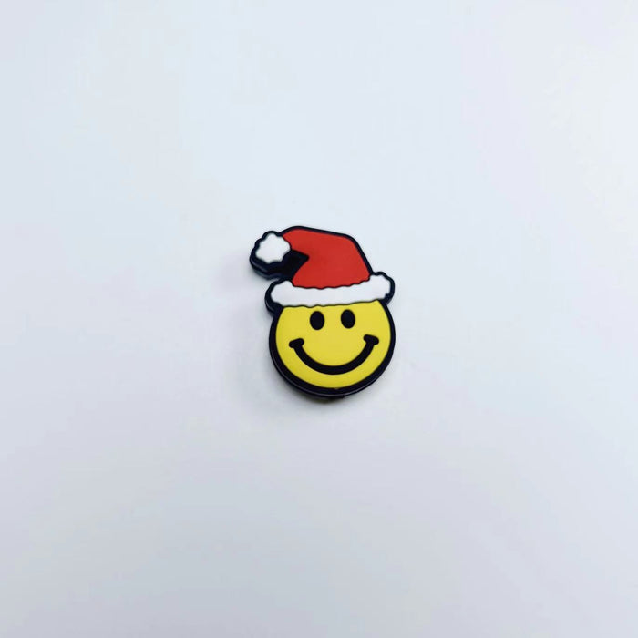 Wholesale 100PCS Christmas Smiley Face Silicone Cartoon 3D Focal Beads JDC-BDS-Nais286