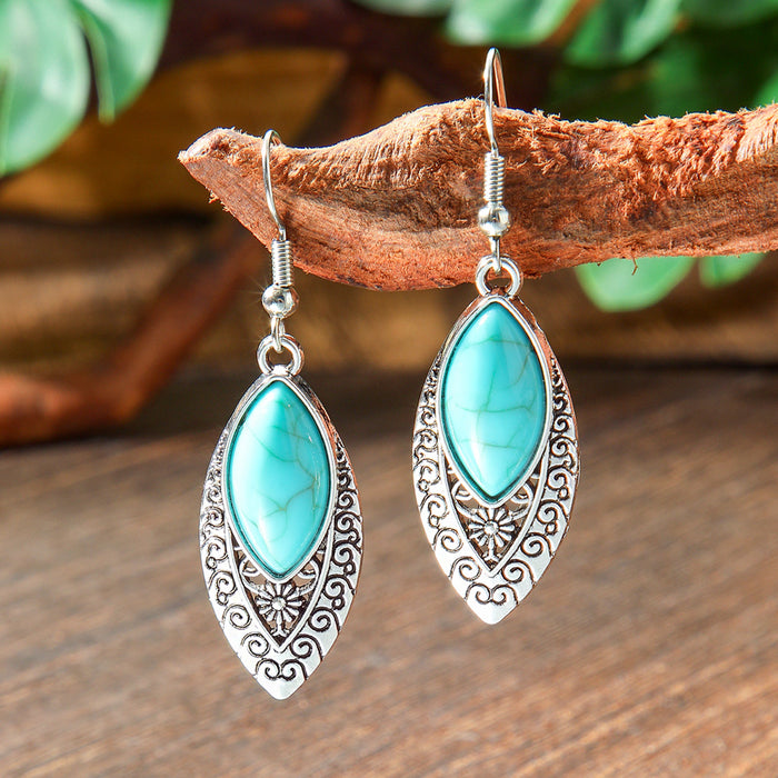 Wholesale 2pcs Bohemian Turquoise Retro Distinctive Earrings