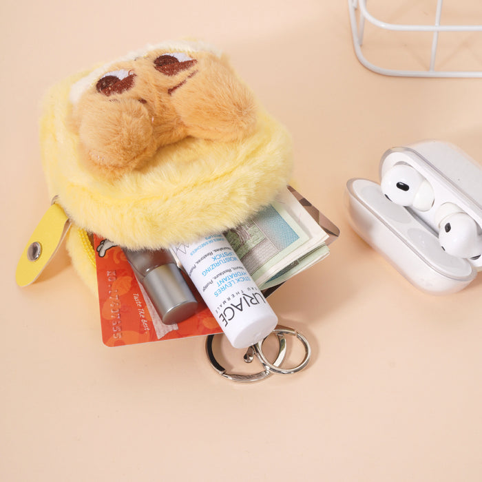 Wholesale Plush coin purse,  cute bunny and fox key pouch