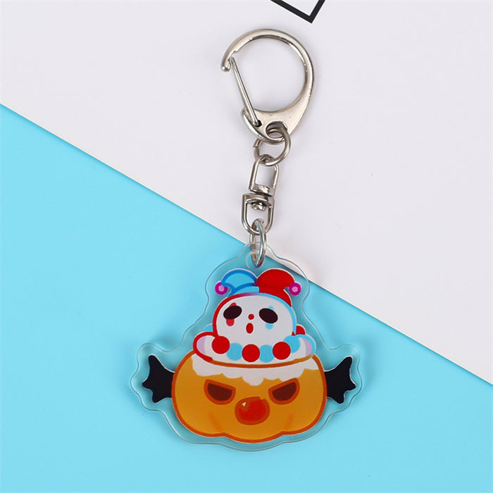 Wholesale Acrylic  Pumpkin Ghost Keychain Cute Double-sided Pendant Fashion Accessory for Gift
