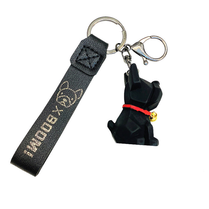 Wholesale Cute keychain pendant, car keychain, French fighting dog, dog, couple bag, hanging accessories wholesale