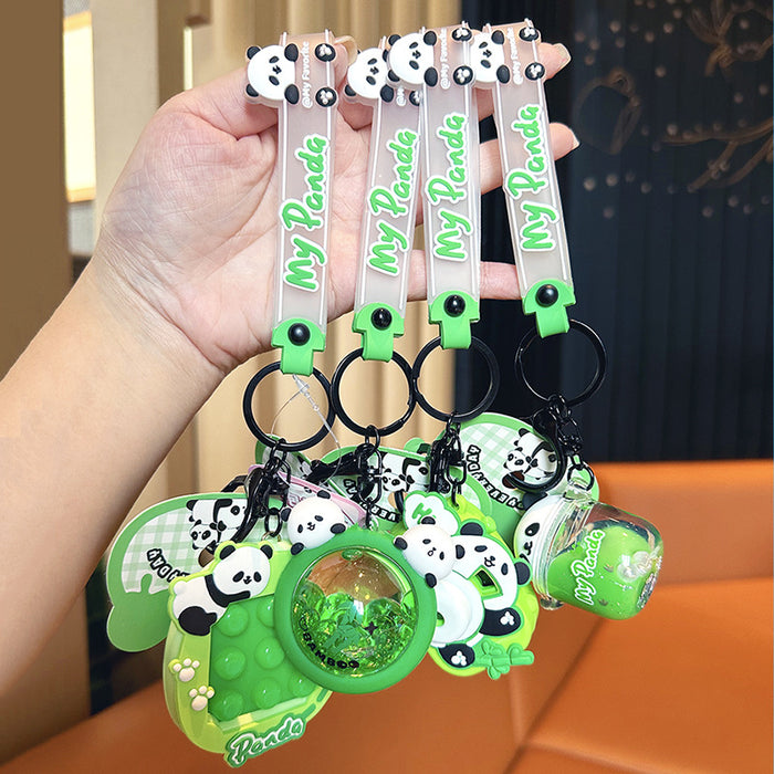 Wholesale Panda Projection Camera Pendant Creative Multi Functional Drip Glue Keychain JDC-KC-LingY024
