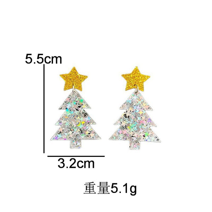 Wholesale Christmas Cartoon Acrylic Earrings Fashion Jewelry Accessory for Gift MOQ≥2